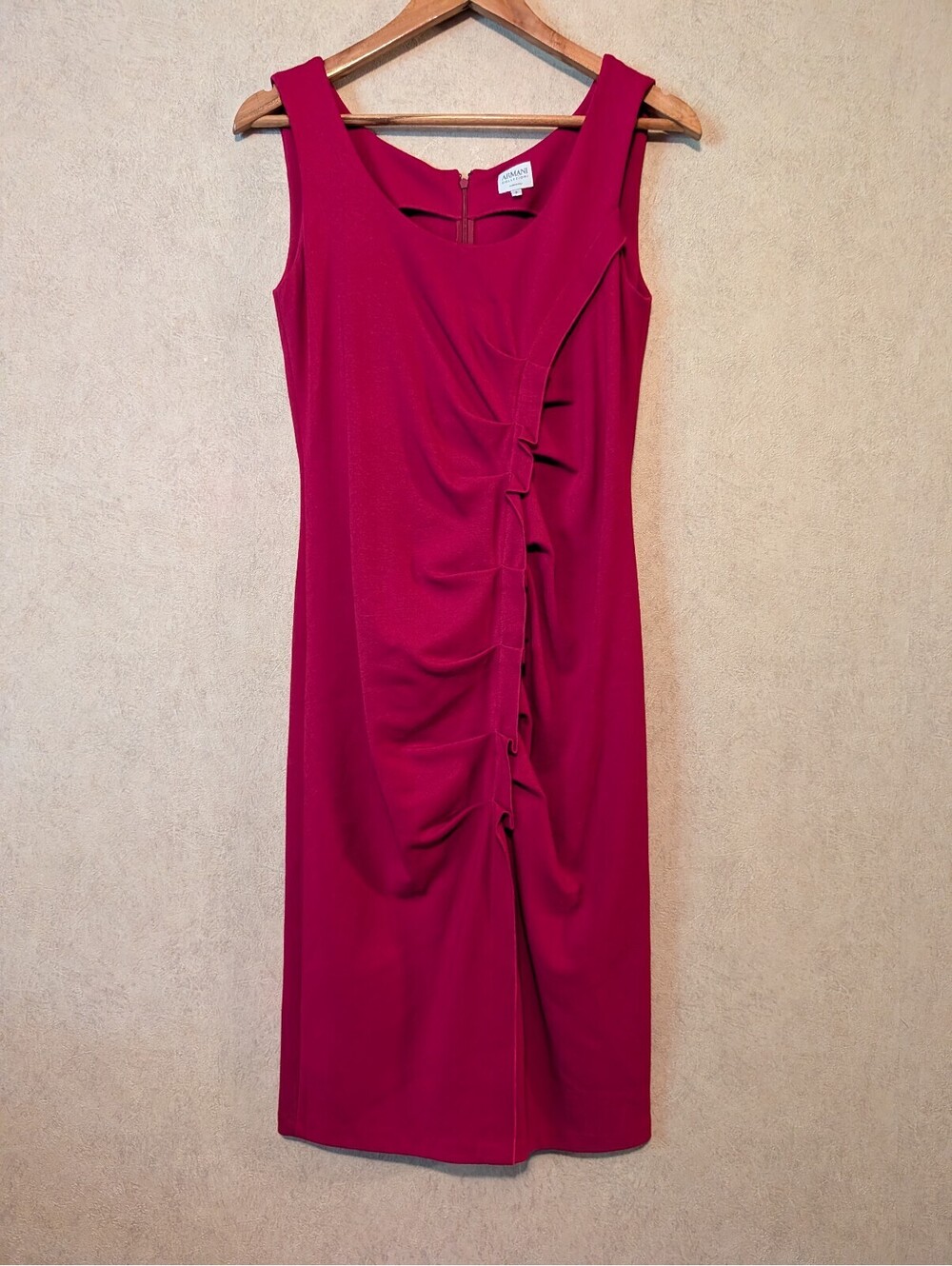 ARMANI COLLEZIONI fuschia ruffle mini dress sz 6 - Picture 3 of 6